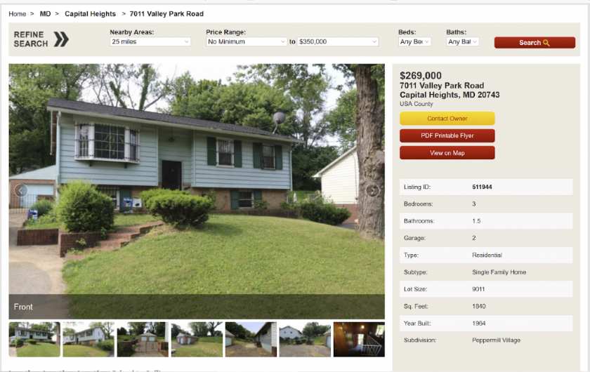 FSBO.com House Listing Page