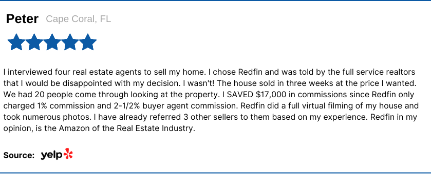 Redfin Reviews - Yelp - Peter