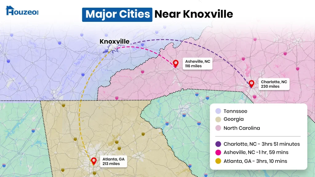 cities around knoxville