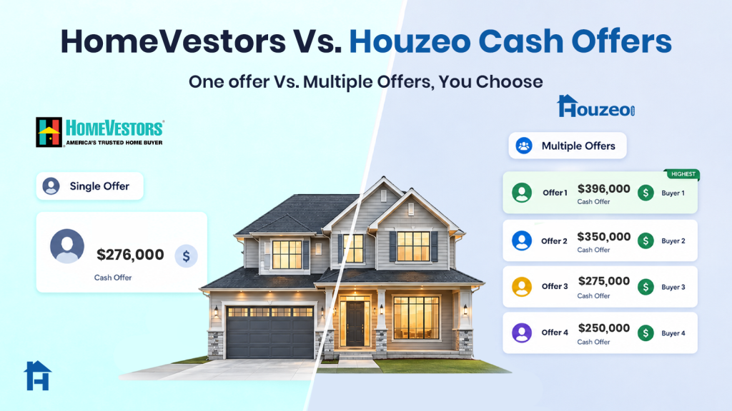 HomeVestors offers vs. Houzeo Cash Offers