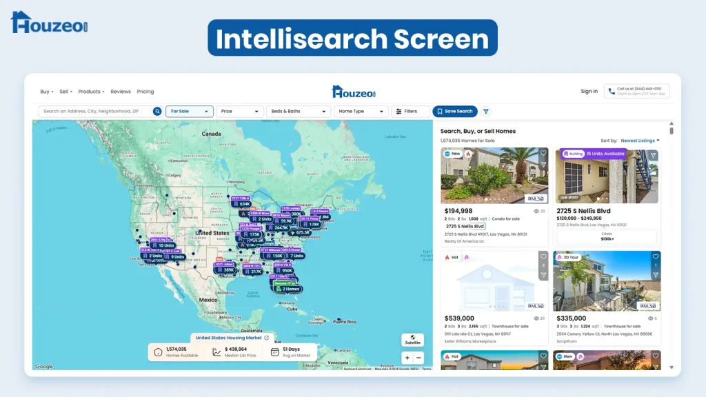 Intellisearch tool to filter homes for sale according to buyer's search criteria.
