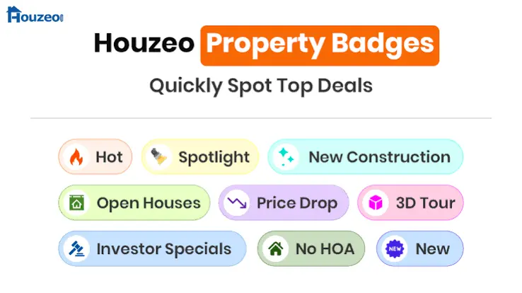 houzeo property badges for quick home search filter